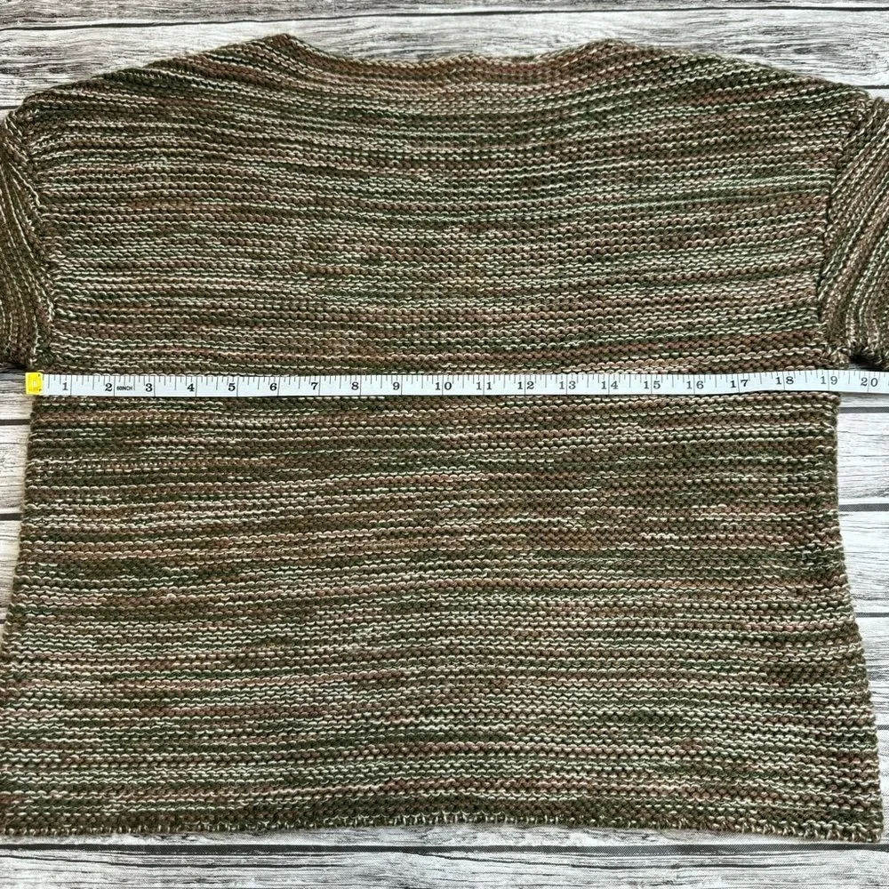 GAP Women's Short Sleeve Cropped Sweater XS Olive Earth Tone Boatneck Knit